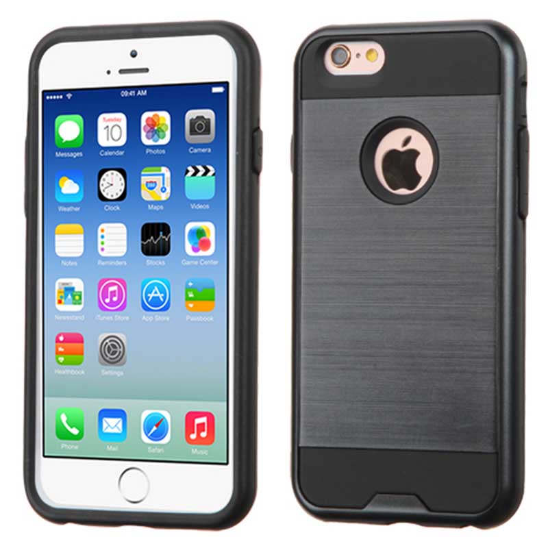 mobiletech-iphone6-mybat-ASMYNA-black-Brushed-Hybrid-Protector-Cove